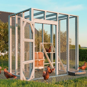 6x8 Walk-In Chicken Run Plans | DIY Secure Enclosed Poultry Pen with Wire Mesh