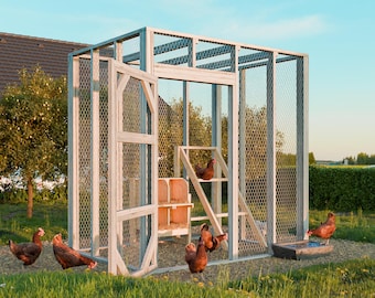 6x8 Chicken Run Plans, Walk-In Run, DIY Predator-Proof Poultry Pen PDF