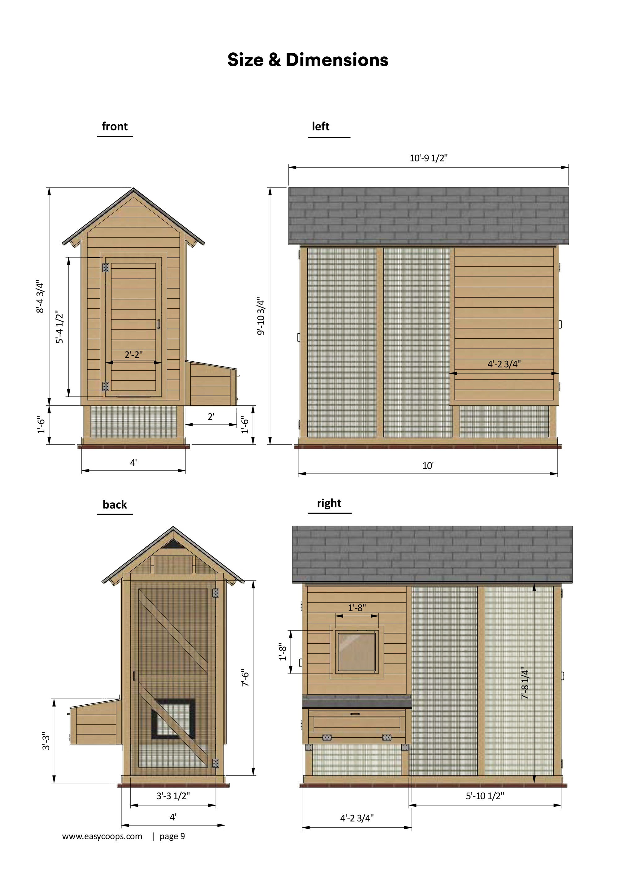 Chicken Coop Plans 4x10 DIY Walk in Chicken Run for 10 Chickens - Etsy