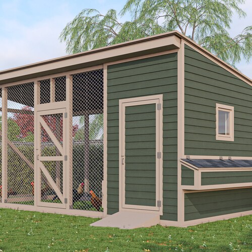 Chicken Coop Plans 30x15 Walk in Chicken Run for 50 Chickens Etsy