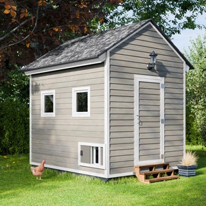 Chicken Coop Plans 10x8 DIY Gable Walk In Chicken Coop for 30 Chickens