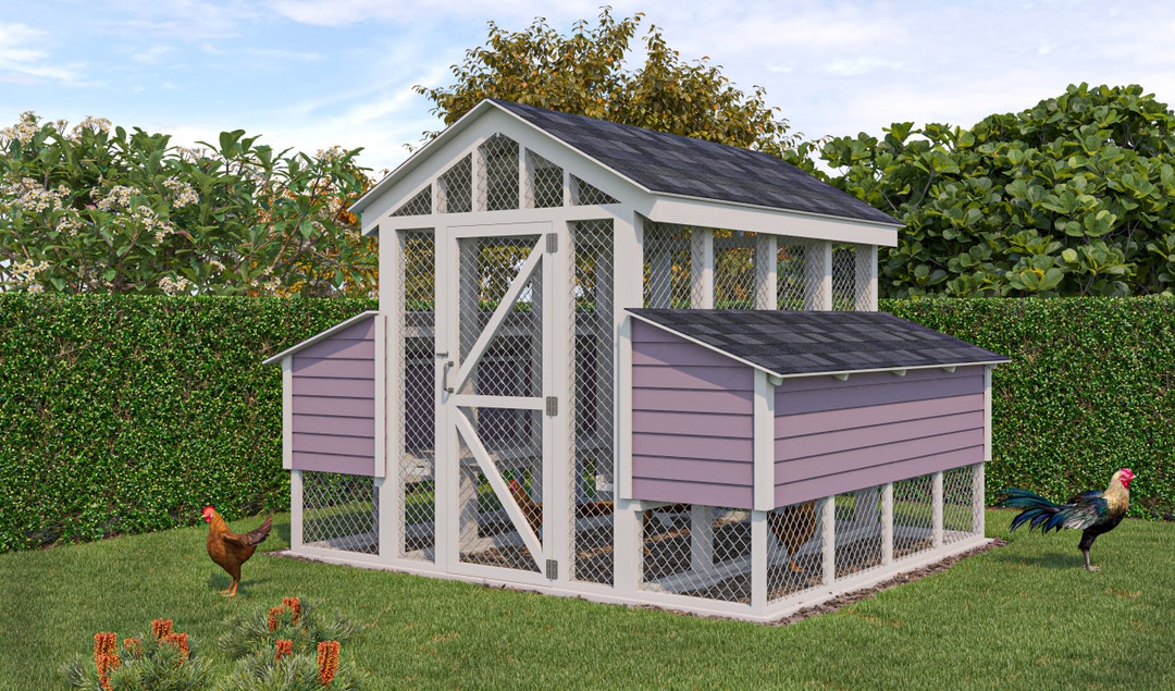 Chicken Coop Plans 6x10 DIY Walk in Chicken Run for 12 Chickens Etsy