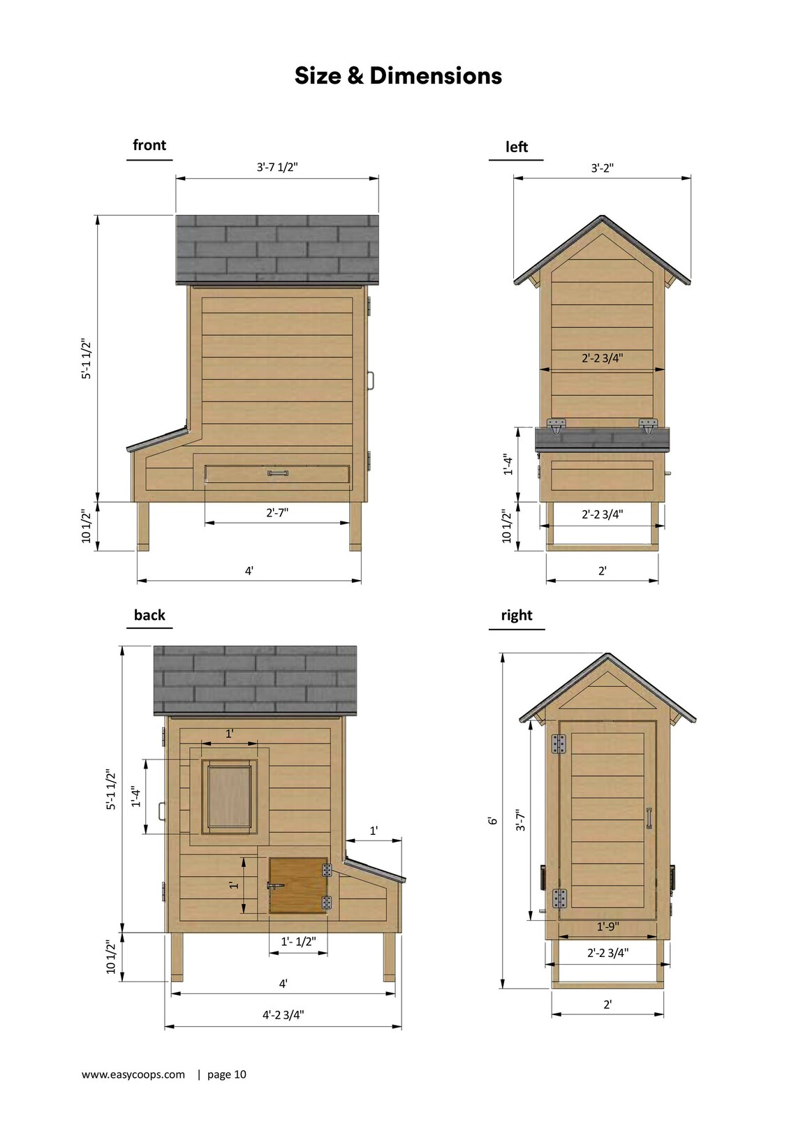 Chicken Coop Plans 2x4 Walk in Chicken Coop for 6 Chickens Etsy