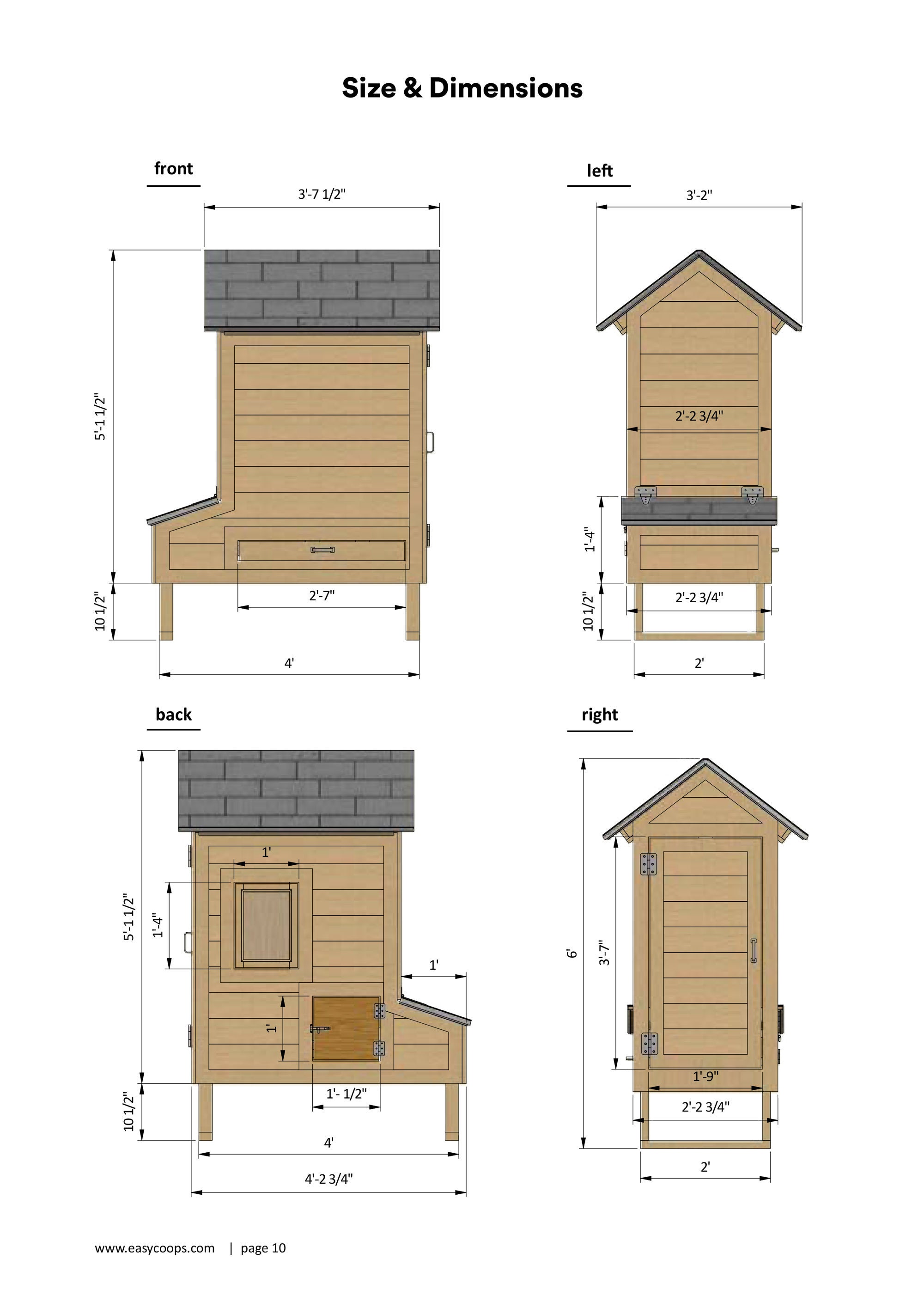 Chicken Coop Plans 2x4 Walk in Chicken Coop for 6 Chickens Etsy