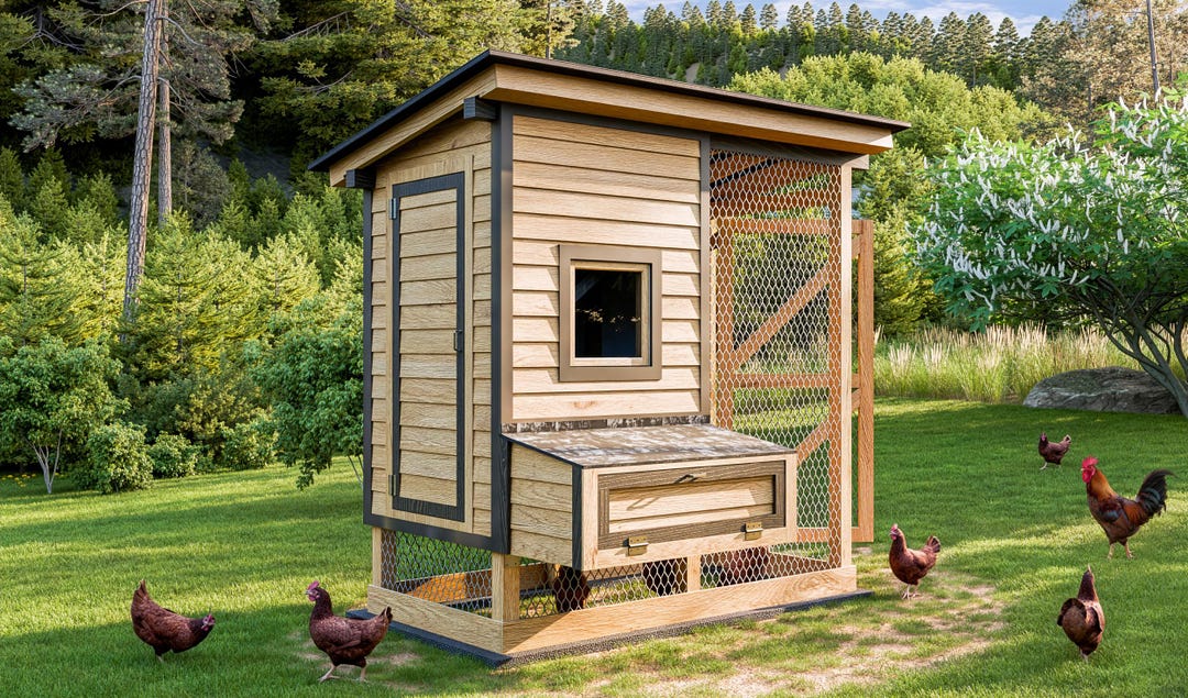 Chicken Coop Plans 4x8 Walk in Chicken Run for 8 Chickens - Etsy