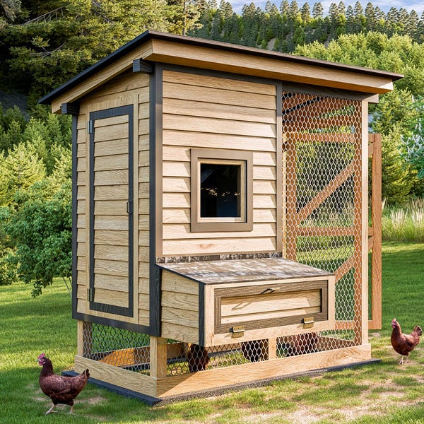 鶏小屋の設計図 4x8 鶏舎（8羽用）