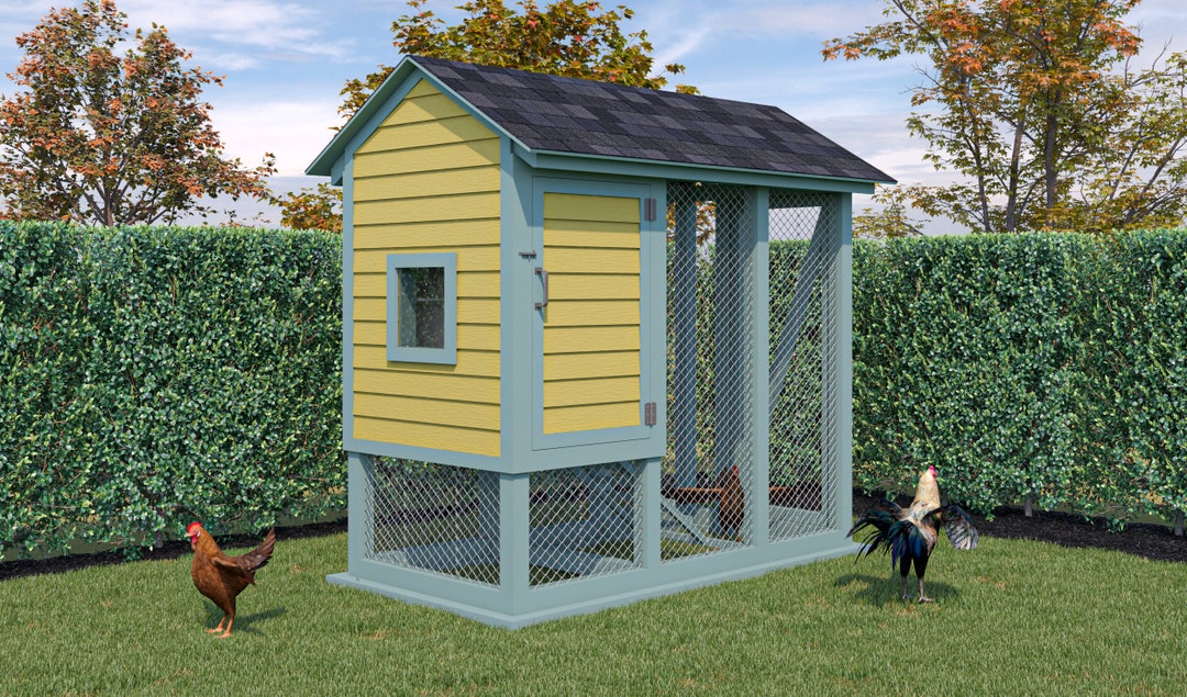 4x8 Chicken Coop Plans DIY Walk in Chicken Run for 8 Chickens - Etsy