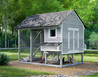 12x8 Chicken Coop Plans With Run: PDF for 12 Hens