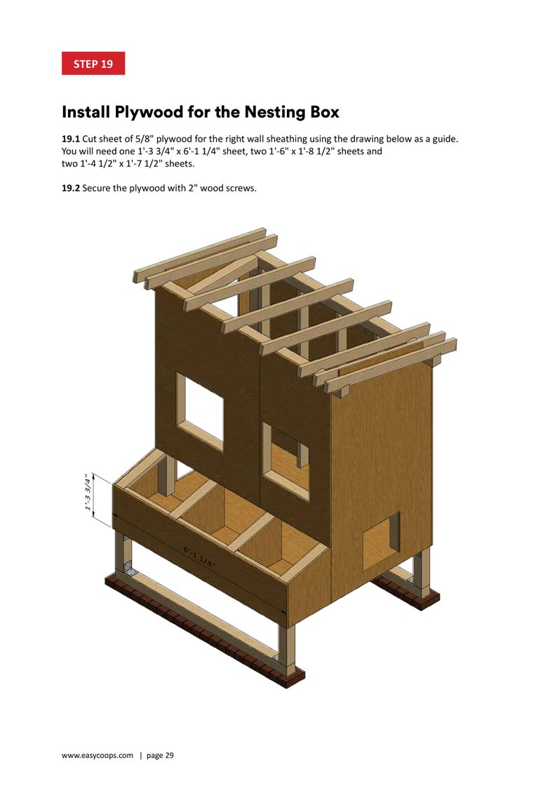 Chicken Coop Plans 5x6 Walk in Chicken Coop for 12 Chickens Etsy