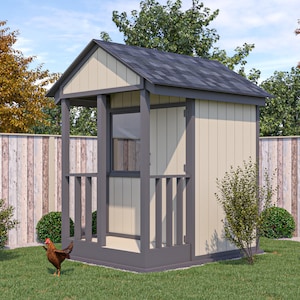 Chicken Coop Plans 6x8 DIY Gable Walk In Chicken Coop for 12 Chickens