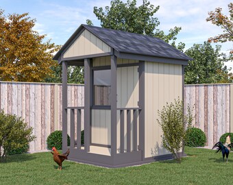DIY Gable Chicken Coop Plans: Walk-In 6x8 for 12 Chickens (PDF)