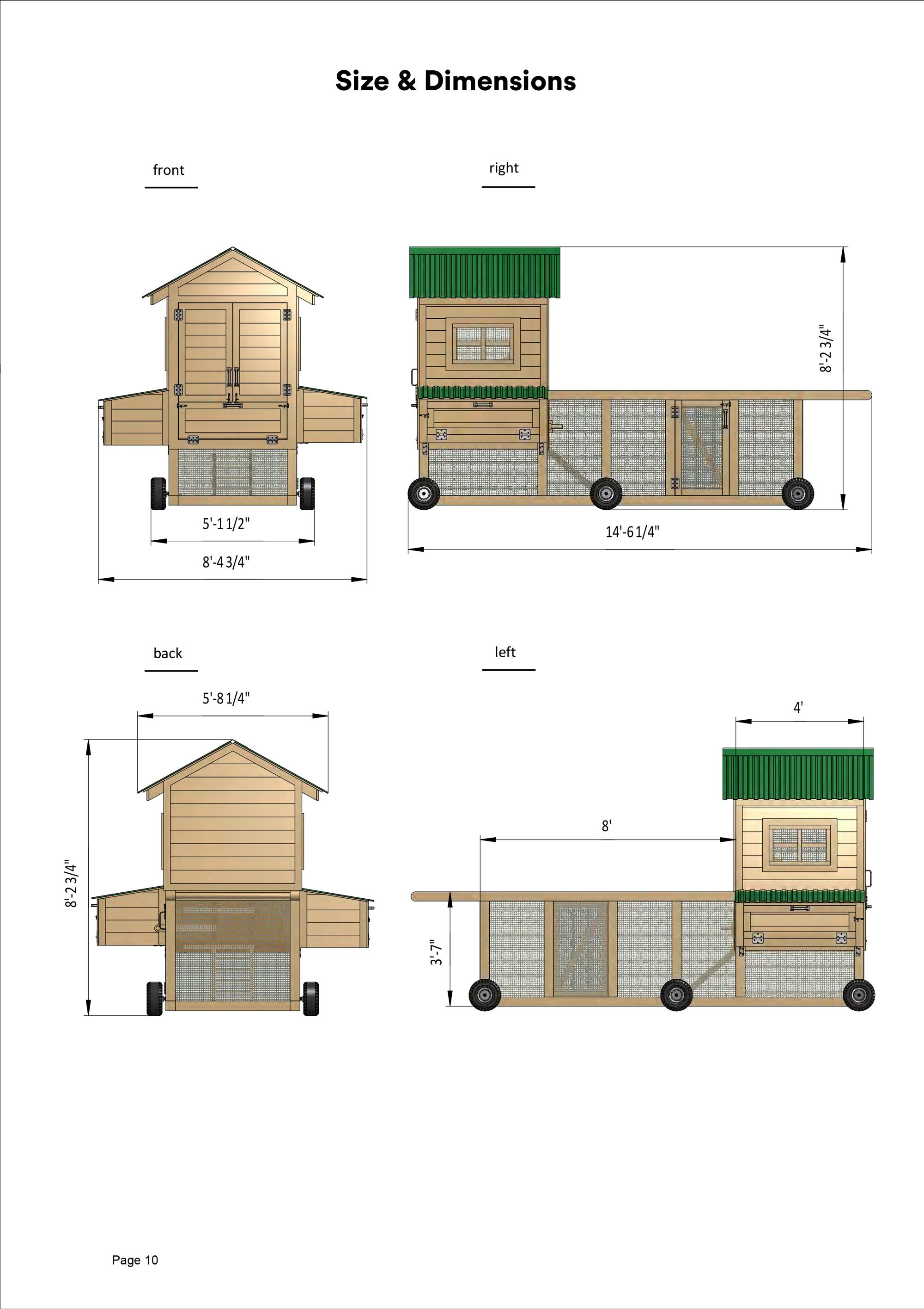8x15 DIY Chicken Coop Plans 8 chickens Etsy