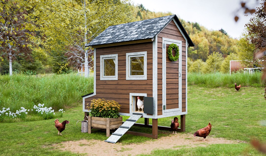 4x8 Walk-in Chicken Coop Plans: DIY Coop for up to 8 Chickens (PDF) - Etsy