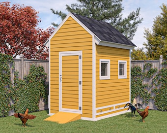 Chicken Coop Plans 6x8 DIY Gable Walk In Chicken Coop for 20 Chickens