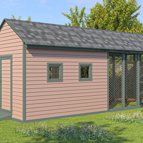 Chicken Coop Plans 30x15 Walk in Chicken Run for 50 Chickens Etsy