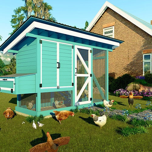 Chicken Coop Plans 5x10 Walk in Chicken Coop for up to 16 Etsy