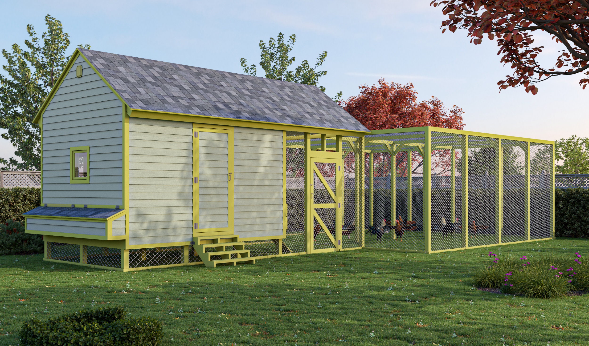 40x20 Chicken Coop Plans Walk in Chicken Run for up to 25 Etsy Australia