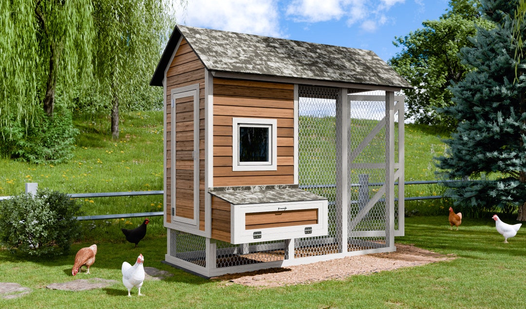 Chicken Coop Plans 4x10 DIY Walk in Chicken Run for 10 Chickens - Etsy