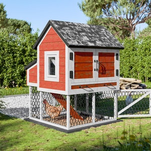 4x4 Chicken Coop Plans DIY Walk In Chicken Run for 6 Chickens