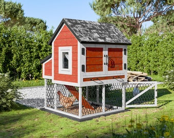4x4 Chicken Coop Plans DIY Walk In Chicken Run for 6 Chickens