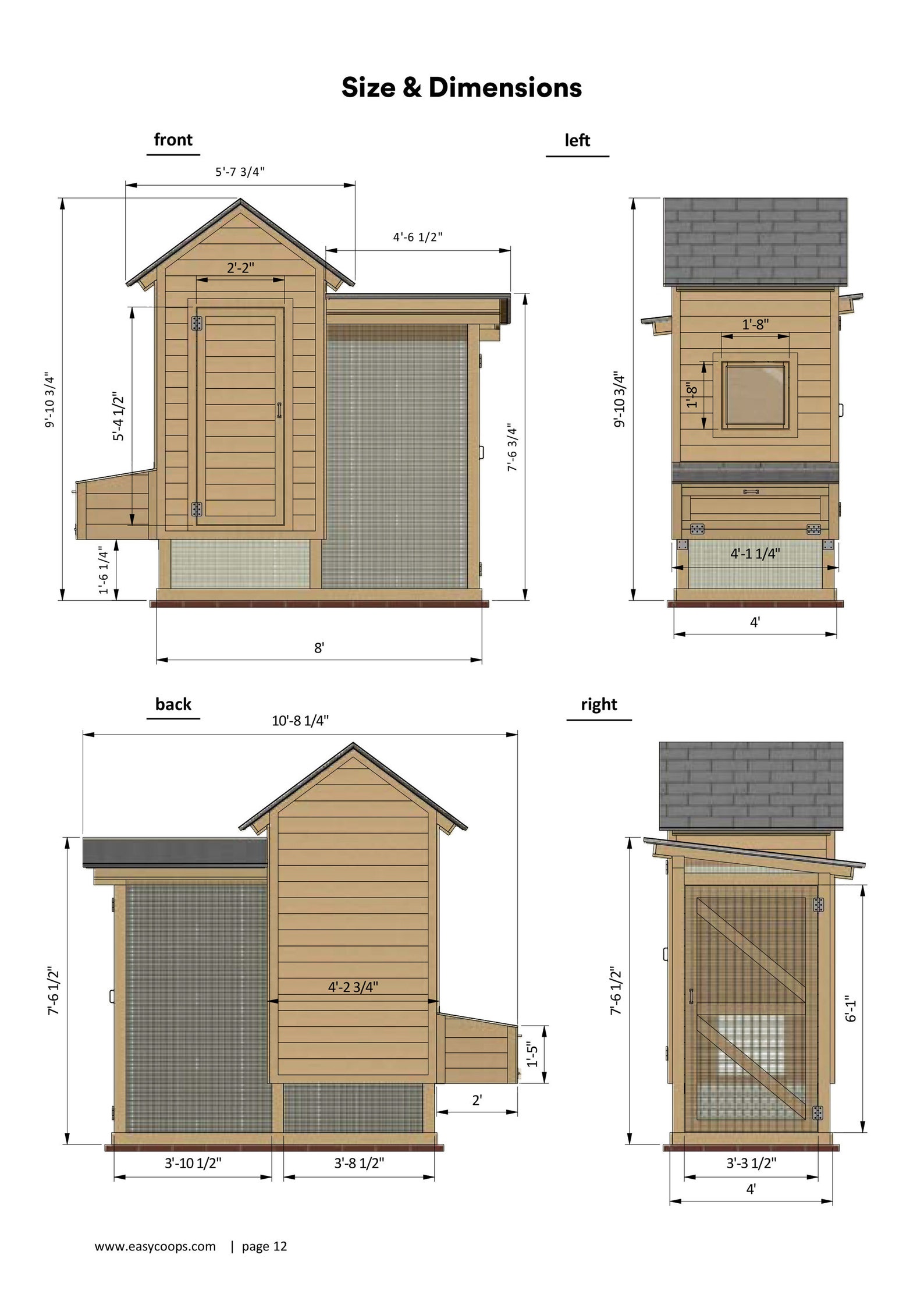 Chicken Coop Plans 4x8 Walk in Chicken Run for 10 Chickens - Etsy
