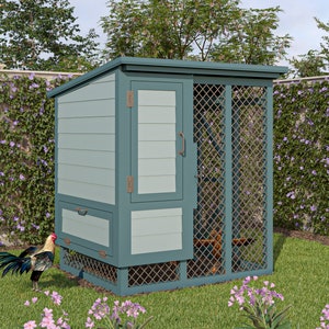 4x5 Chicken Coop Plans DIY Walk In Chicken Run for 8 Chickens