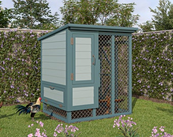 4x5 Chicken Coop Plans DIY Walk In Chicken Run for 8 Chickens