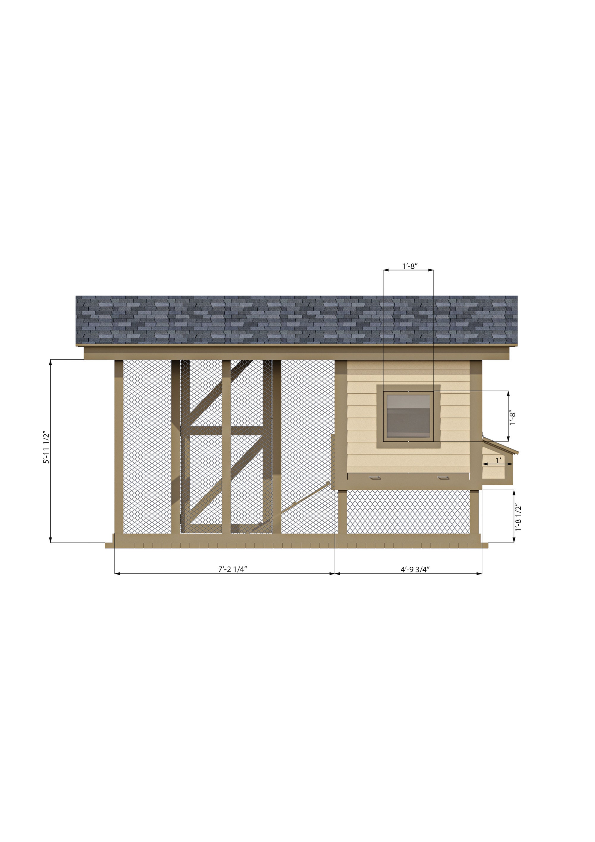 4x12 Chicken Coop Plans DIY Walk in Chicken Run for up to 10 Chickens ...