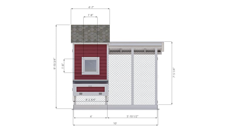 4x10 Walk-in Chicken Coop Plans: DIY up to 10 Chickens (PDF) - Etsy