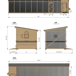 Chicken Coop Plans 9x42 DIY Walk in Chicken Run for 22 Chickens - Etsy