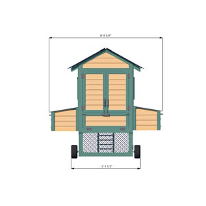 8x15 medium chicken tractor front side dimensions