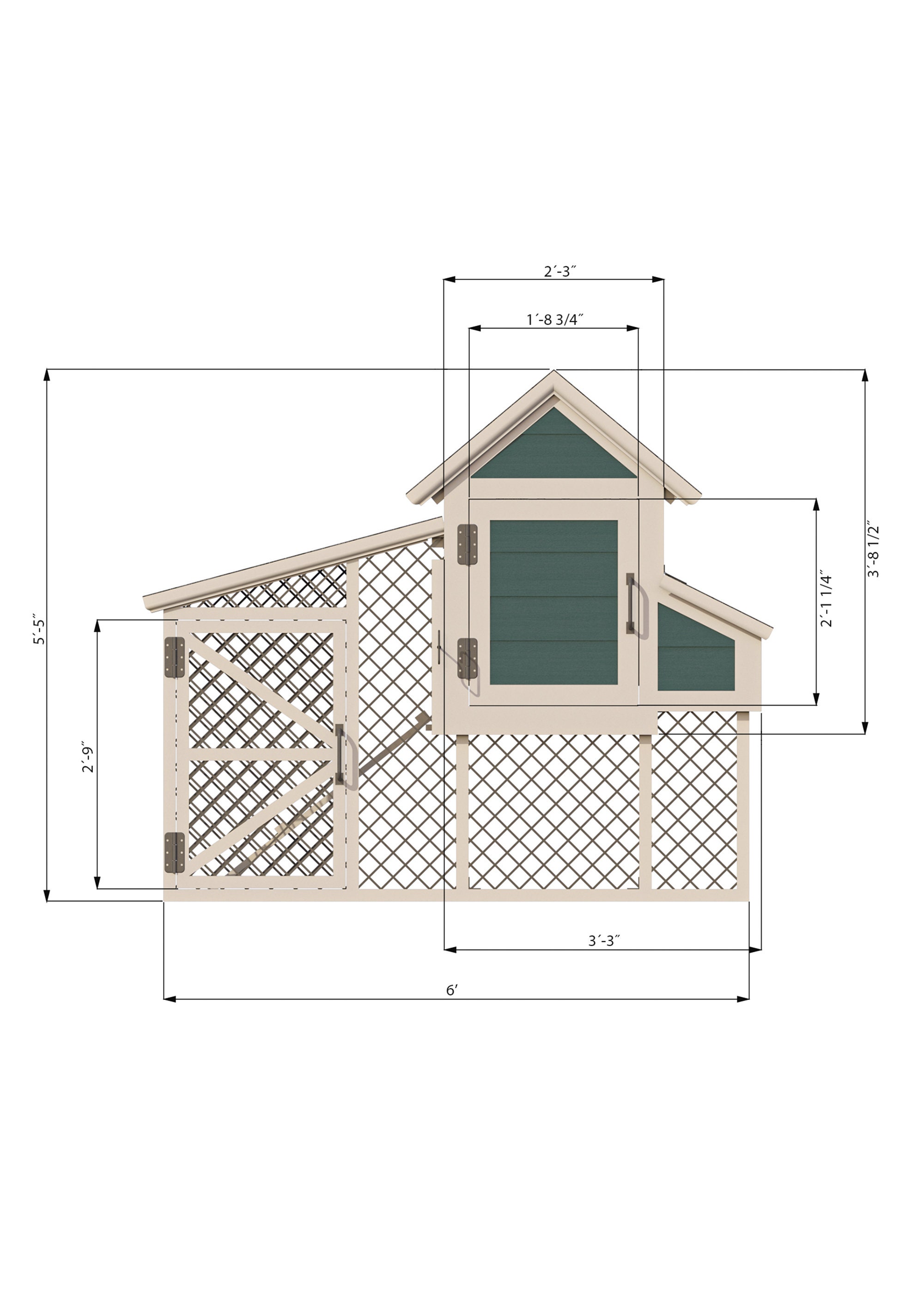 3x6 Chicken Coop Plans DIY Walk in Chicken Run for 6 Chickens Etsy