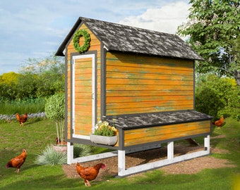 5x10 Walk-In Chicken Coop Plans, DIY Coop for 12 Chickens, Backyard Hen House PDF