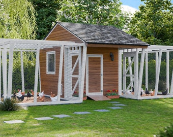 Chicken Coop Plans 30x15 Walk In Chicken Run for 50 Chickens