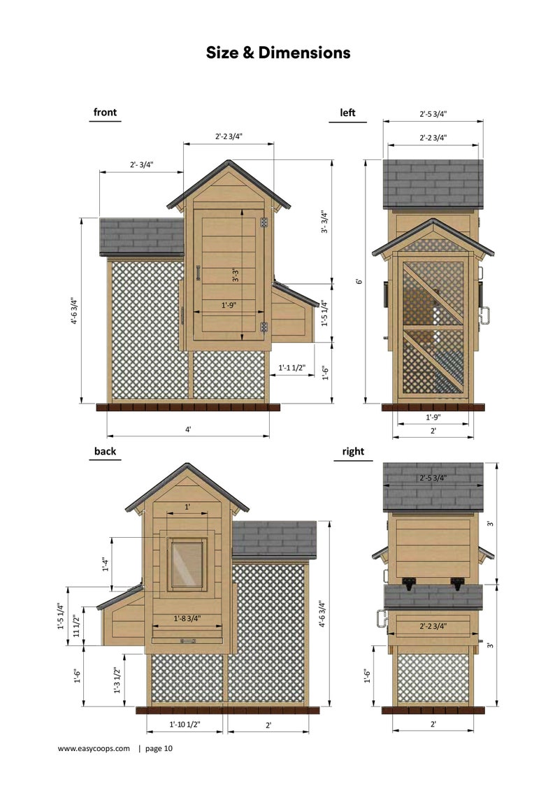 2x4 Chicken Coop Plans DIY Walk in Chicken Run for 6 Chickens Etsy