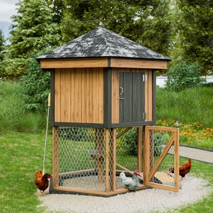 7x8 Chicken Coop Plans DIY Walk In Chicken Run for 10 chickens