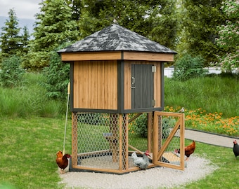 7x8 Chicken Coop Plans DIY Walk In Chicken Run for 10 chickens