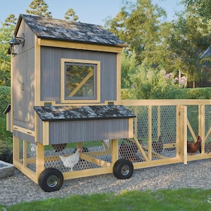 Chicken Coop Plans 8x15 Gable Chicken Tractor for 6 Chickens