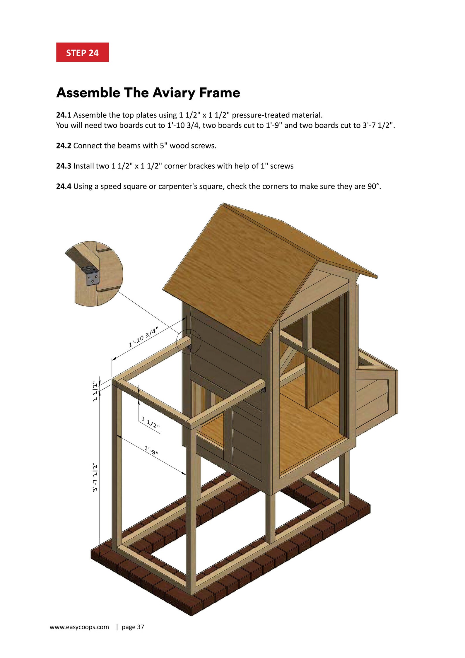 2x4 Chicken Coop Plans DIY Walk in Chicken Run for 6 Chickens Etsy