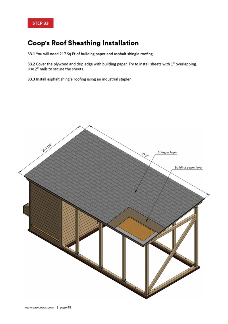 diy backyard walk in chicken coop roof sheathing steps