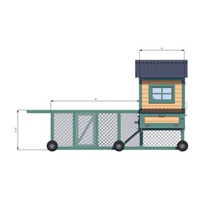 8x15 medium chicken tractor left side dimensions