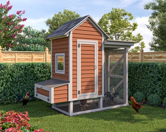 Chicken Coop Plans 4x8 Walk In Chicken Run for 10 Chickens