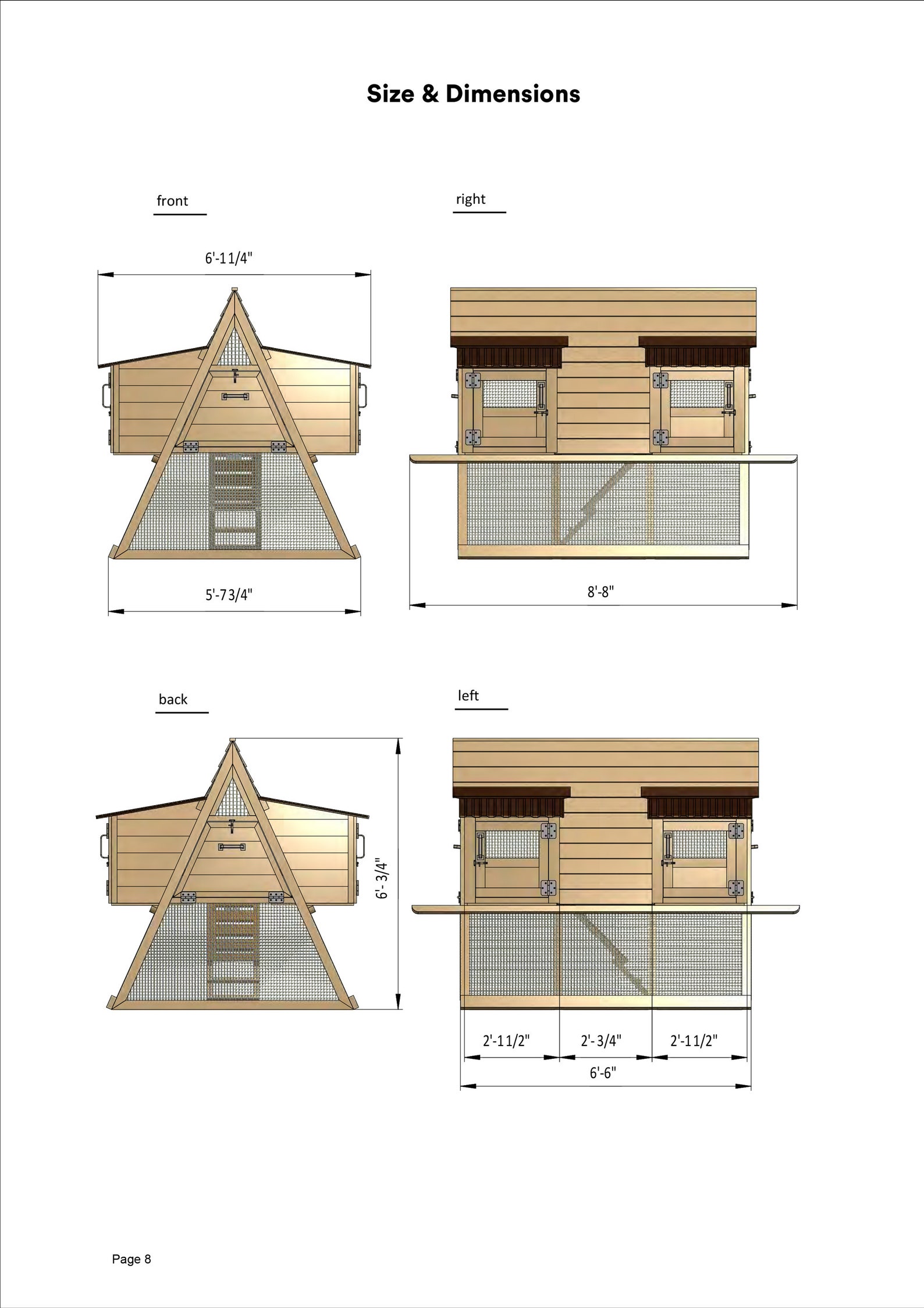 7x6 DIY Chicken Coop Plans 6 chickens Etsy