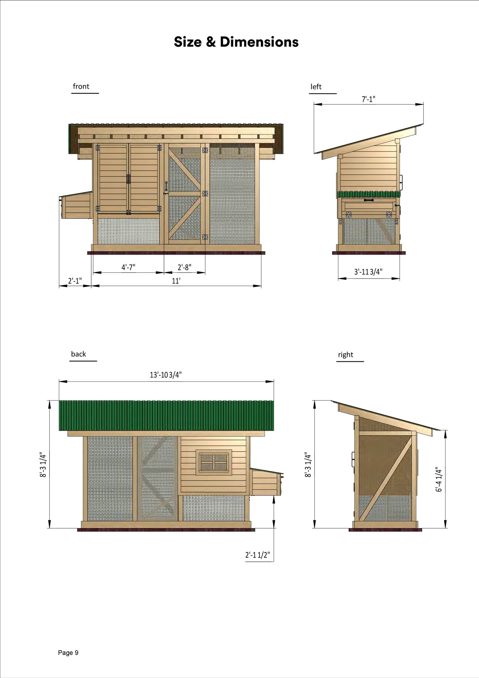 4x12 DIY Walk in Chicken Coop Plans 8 Chickens Etsy