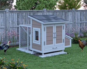 3x5 Mini Raised Chicken Coop Plans with Run