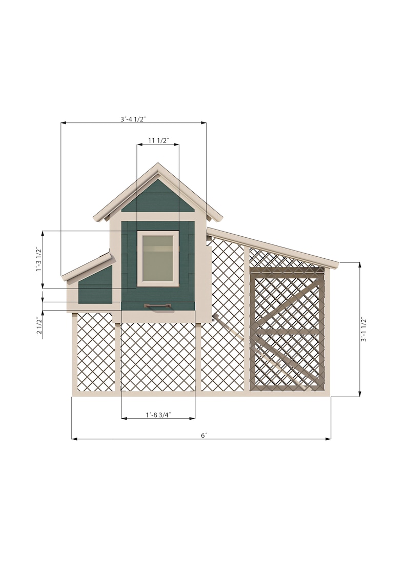 3x6 Chicken Coop Plans DIY Walk in Chicken Run for 6 Chickens Etsy