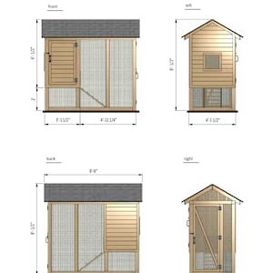 4x8 Chicken Coop Plans DIY Walk in Chicken Run for 8 Chickens - Etsy