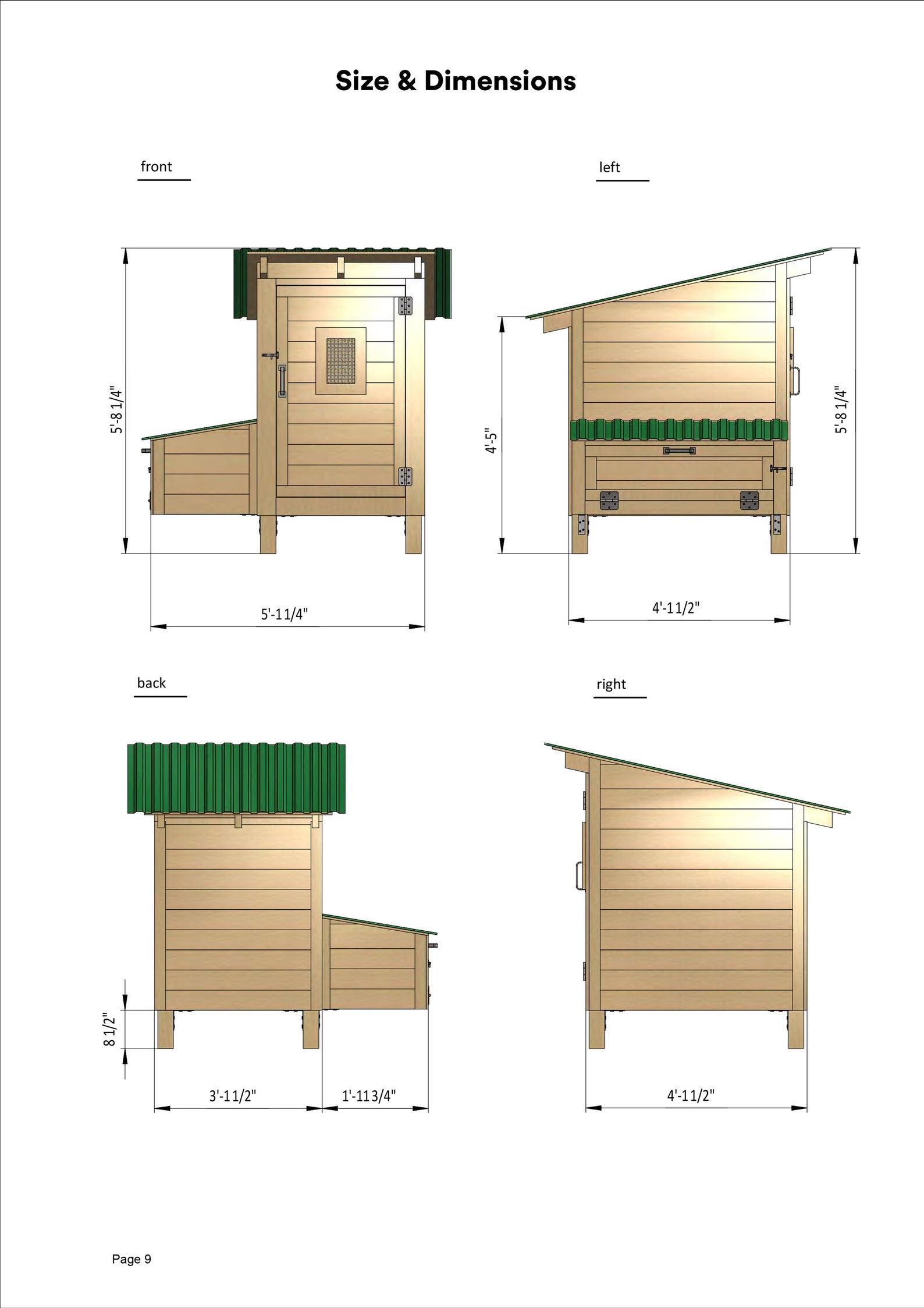 3x4 DIY Chicken Coop Plans 5 chickens Etsy