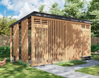10x16 Chicken Coop Plans Modern DIY Walk In Chicken Run for 15 chickens