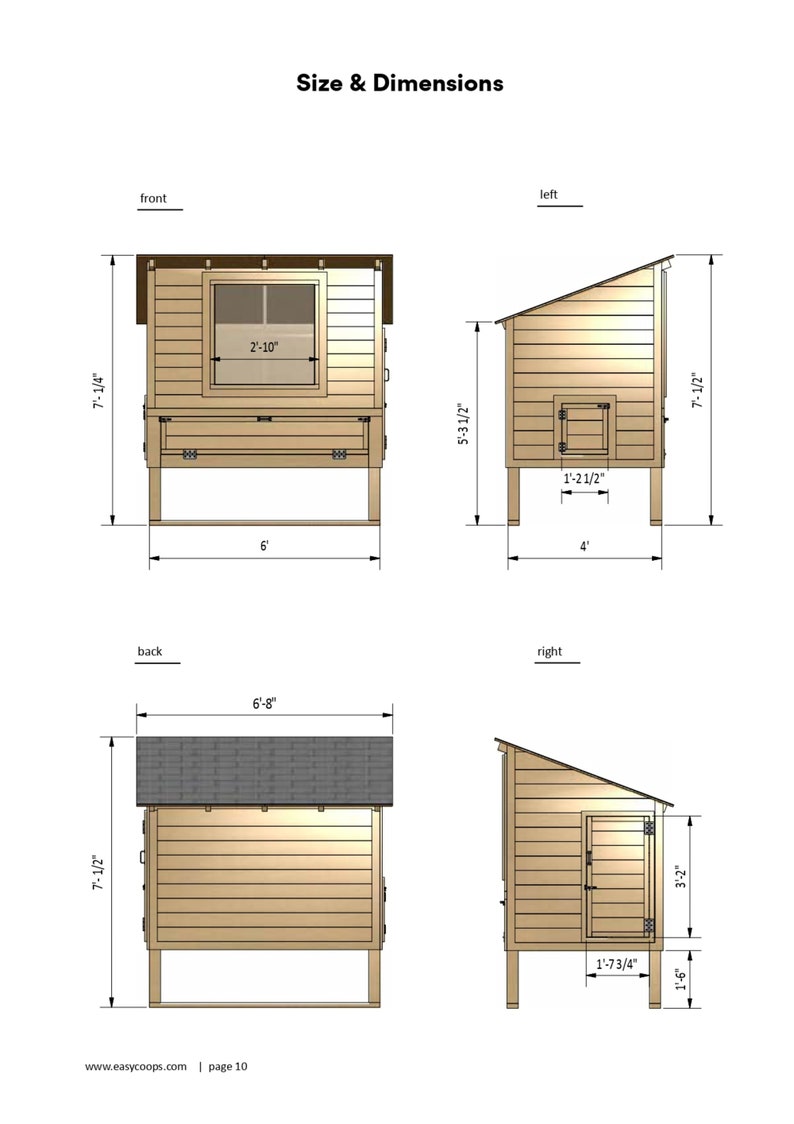 Chicken Coop Plans 4x6 Small Walk in Chicken Coop for up to 6 Etsy